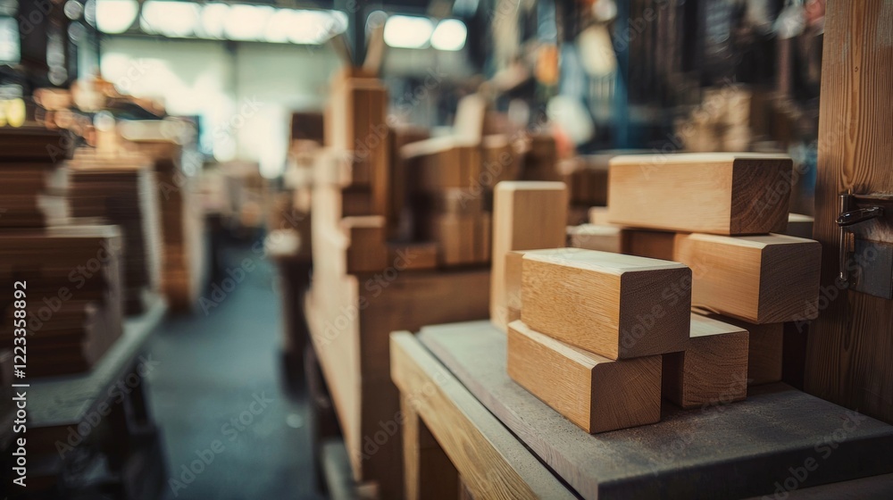 Warehouse filled with stacked cardboard boxes and soft lighting Warehouse filled with stacked cardboard boxes and soft lighting