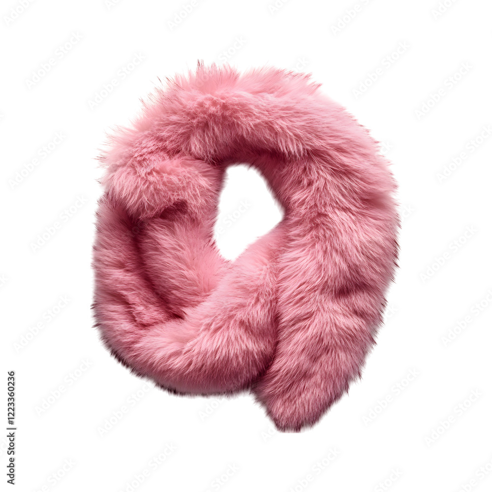 Soft Pink Faux Fur Muffler Isolated on Transparent Background Soft Pink Faux Fur Muffler Isolated on Transparent Background