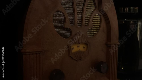 Close-Up of 1930s Vintage Radio