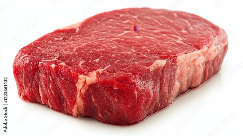 Fresh Raw Red Meat Slice on White Background for Culinary Use Fresh Raw Red Meat Slice on White Background for Culinary Use