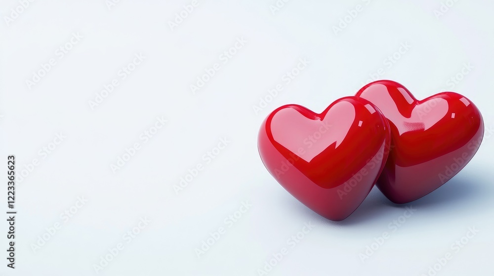 Glossy Heart Duo Symbolizing Love And Connection Glossy Heart Duo Symbolizing Love And Connection