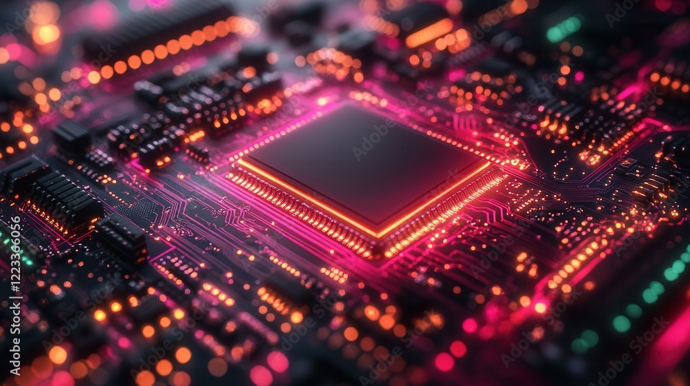 High-Performance Microchip On Circuit Board High-Performance Microchip On Circuit Board