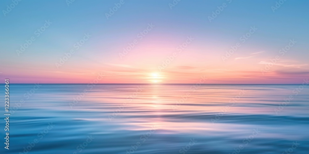 Fototapeta premium A serene sunset over the calm waters of an ocean