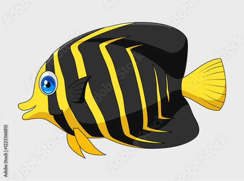Illustration of a fish on a white background. Vector illustration.