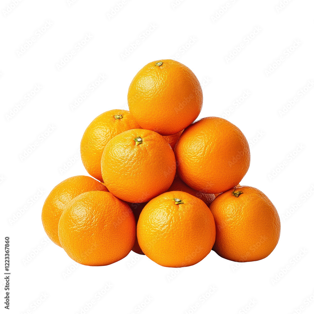 Fresh oranges stacked in pyramid shape on a bright Transparent background ready for consumption, The pile fresh orange sweet fruit, PNG background Fresh oranges stacked in pyramid shape on a bright Transparent background ready for consumption, The pile fresh orange sweet fruit, PNG background