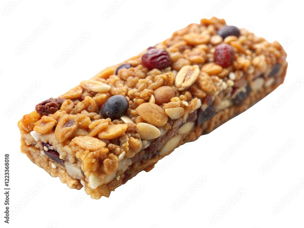 Healthy snack bar made with nuts and dried fruits for convenient energy on the go Healthy snack bar made with nuts and dried fruits for convenient energy on the go