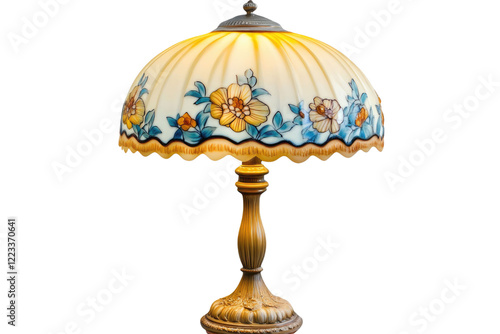 Vintage table lamp isolated on white with clipping path PMG photo