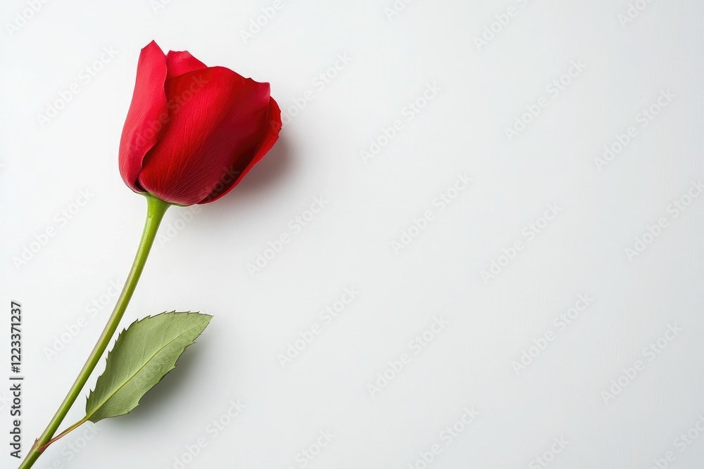 Elegant Red Flower Against Subtle Minimalist Canvas Elegant Red Flower Against Subtle Minimalist Canvas