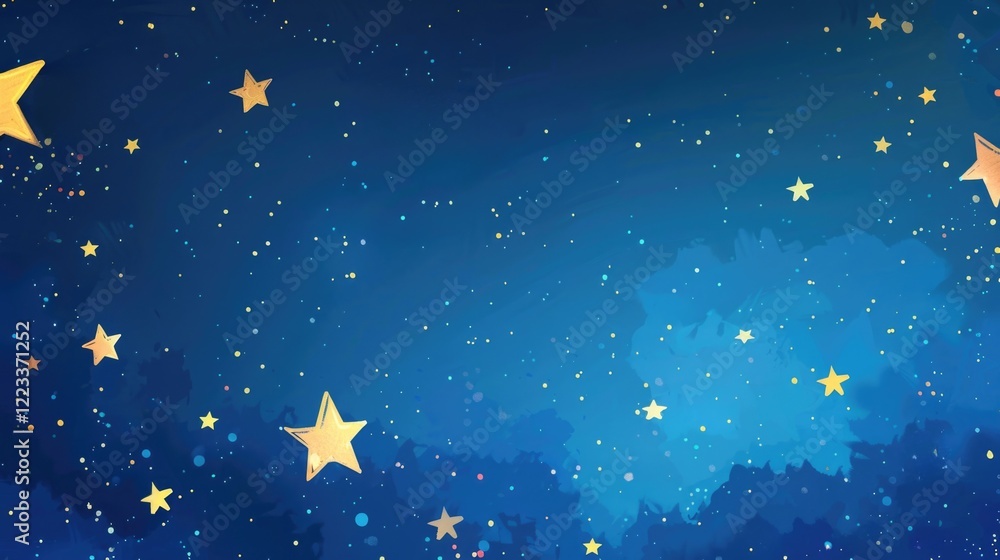 Fototapeta premium background with stars and clouds cartoon style