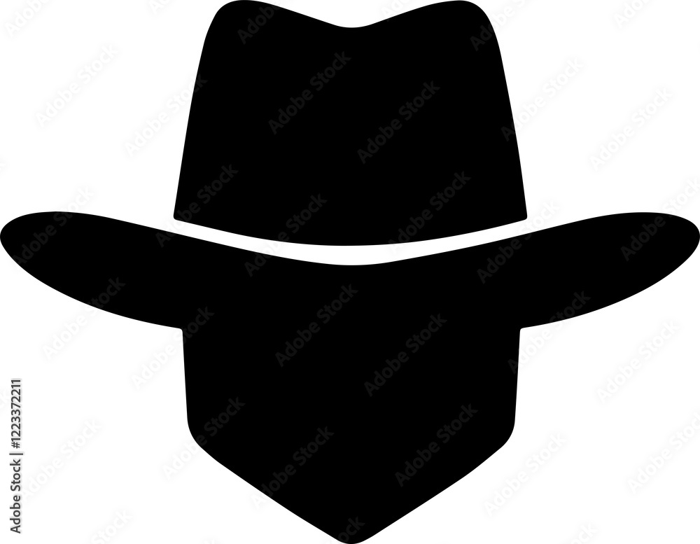 Western cowboy hat silhouette icon Western cowboy hat silhouette icon