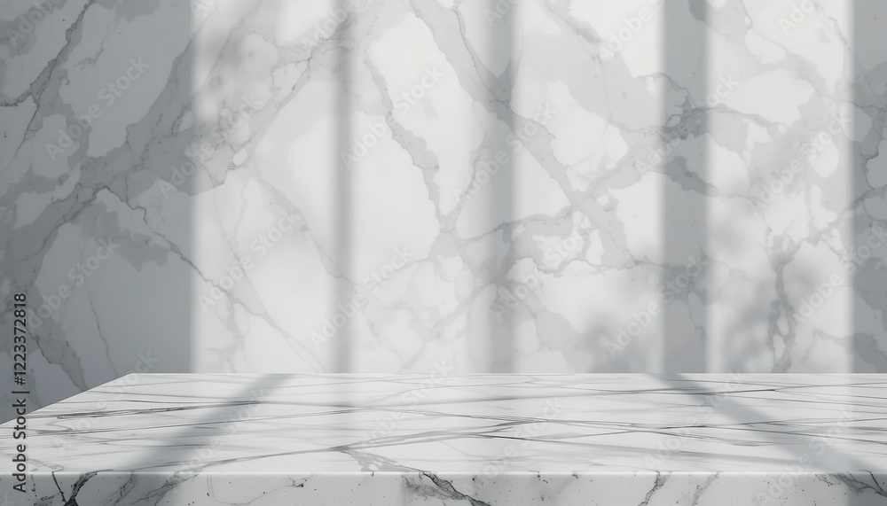 Elegant White Marble Tabletop Mockup with Light Shadows Modern Minimalist Product Display Background Texture Design Studio Photography Clean Surface Elegant White Marble Tabletop Mockup with Light Shadows Modern Minimalist Product Display Background Texture Design Studio Photography Clean Surface