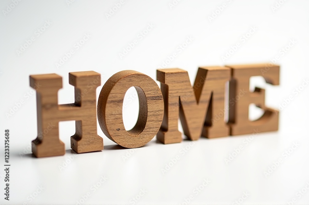 Wooden letters arranged to spell home capture the essence of comfort and belonging, perfectly lit against a simple background. This arrangement evokes feelings of warmth and familiarity Wooden letters arranged to spell home capture the essence of comfort and belonging, perfectly lit against a simple background. This arrangement evokes feelings of warmth and familiarity