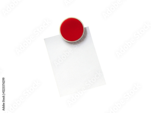 Wallpaper Mural round red plastic fridge magnet with note paper isolated on transparent Torontodigital.ca