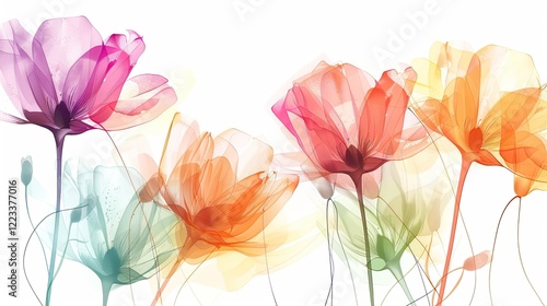 Abstract, colorful flowers 