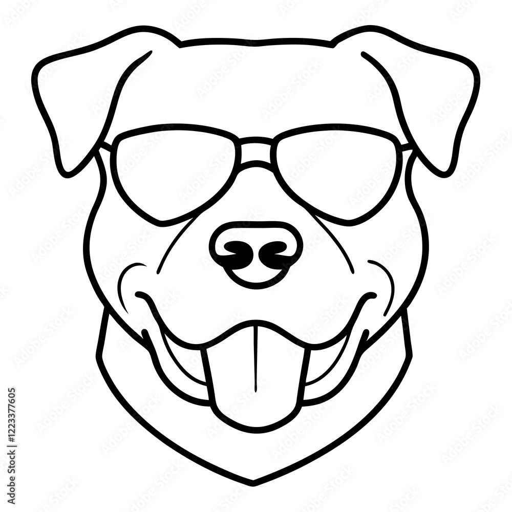 Funny bullmastiff dog head vector art Funny bullmastiff dog head vector art