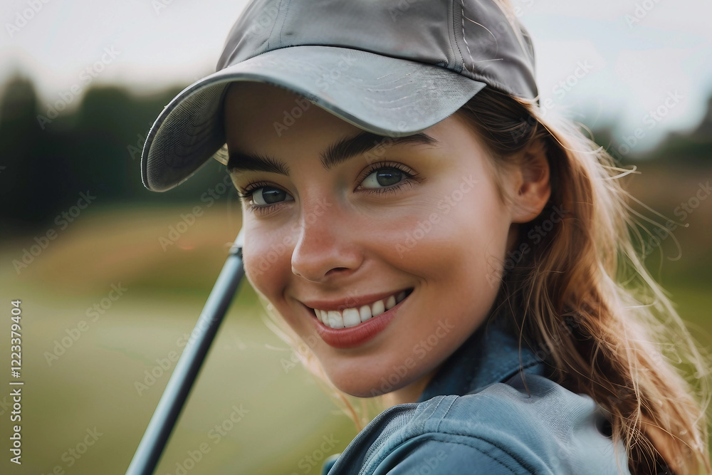 Generative AI Image of Golf Players Practicing in Golf Club Field Generative AI Image of Golf Players Practicing in Golf Club Field