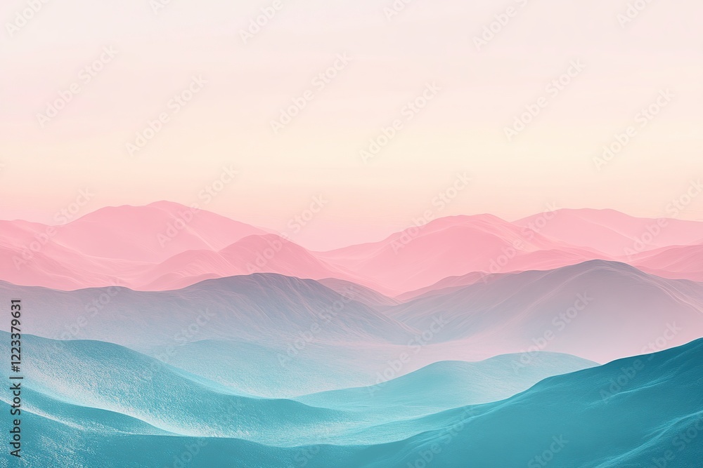 Surreal mountains landscape in pastel colors Surreal mountains landscape in pastel colors