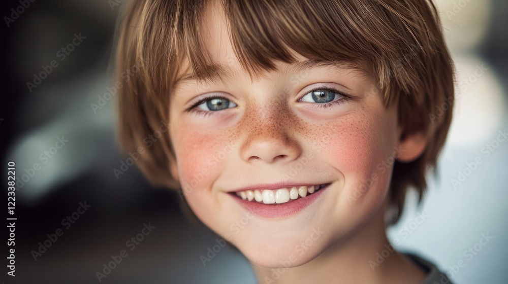Portrait of a Happy Boy with Freckles and a Bright Smile Portrait of a Happy Boy with Freckles and a Bright Smile