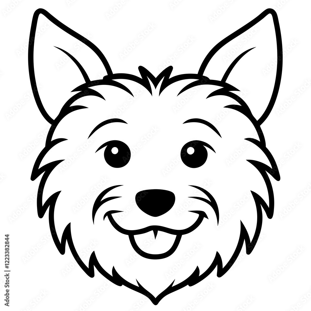 Funny cairn terrier dog head vector art Funny cairn terrier dog head vector art