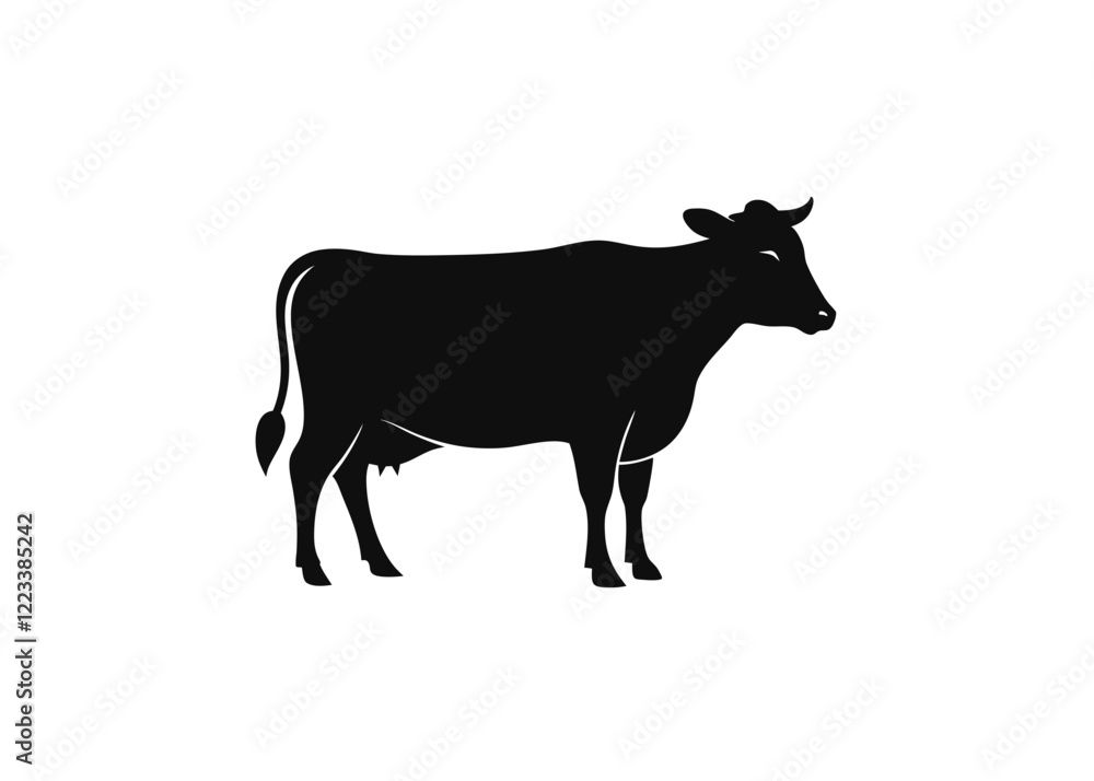 Silhouette style cow portrait, logo, element. Vector illustration Silhouette style cow portrait, logo, element. Vector illustration