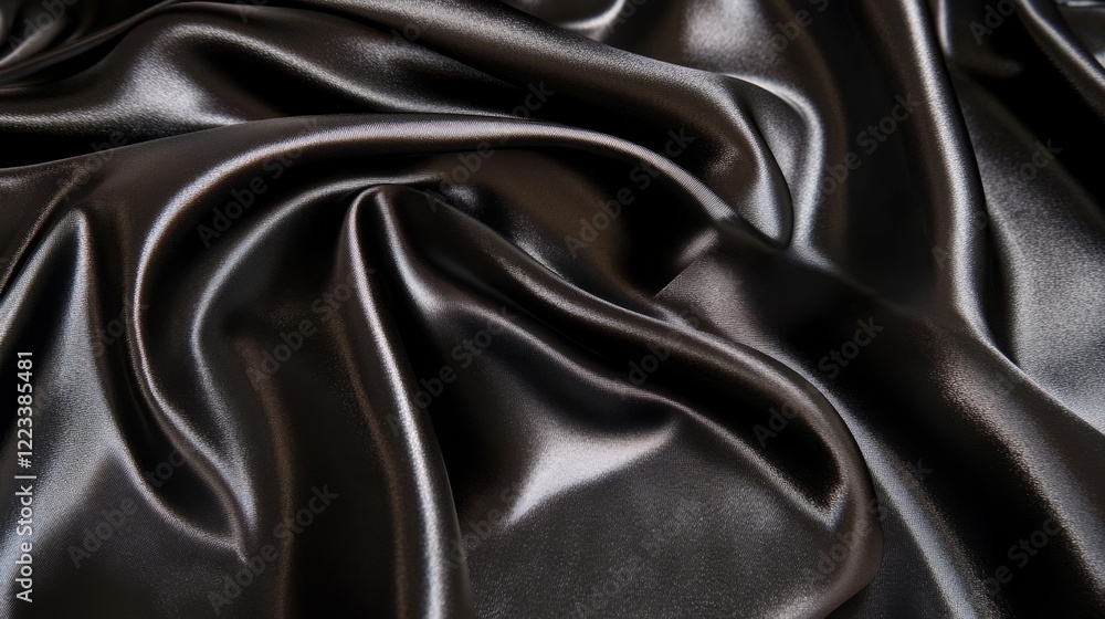 Glossy black satin Glossy black satin