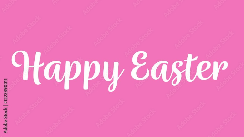 Animated Happy Easter Text Written on a Pink Background Animated Happy Easter Text Written on a Pink Background