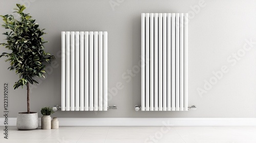 Wallpaper Mural Two white radiators in modern room interior Torontodigital.ca