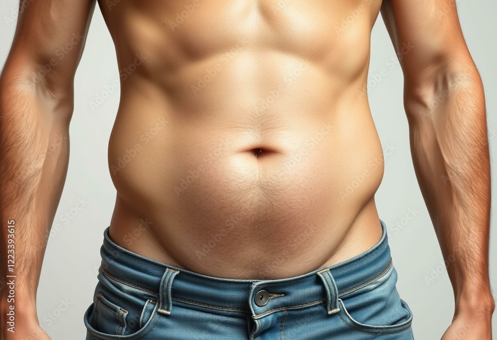 Fototapeta premium Photorealistic human belly image