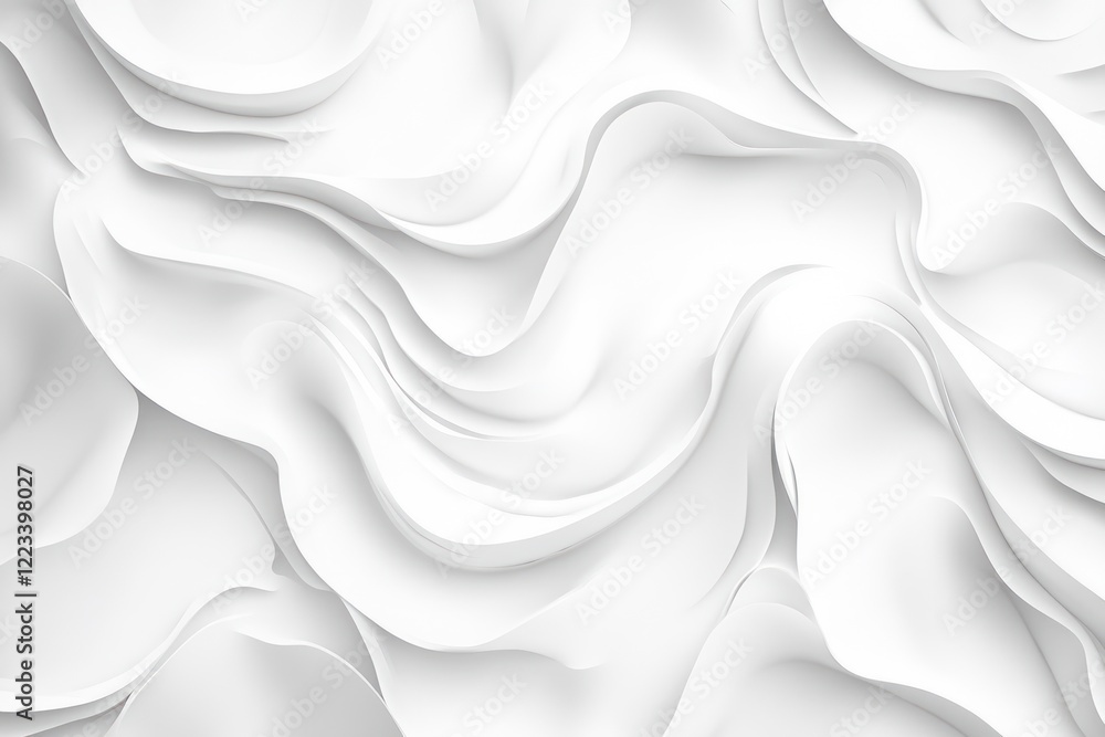 Obraz premium Abstract white waves background texture, digital art, design