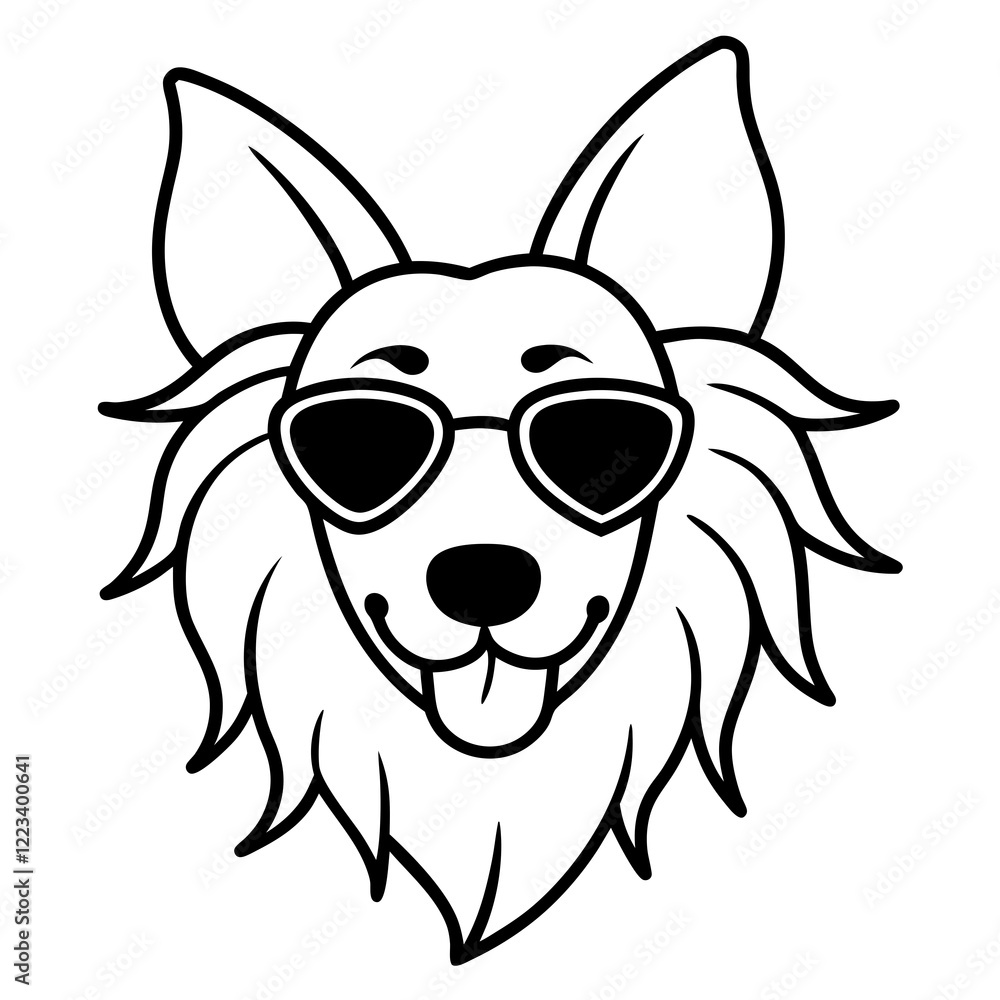 Funny chinese crested dog head vector art Funny chinese crested dog head vector art