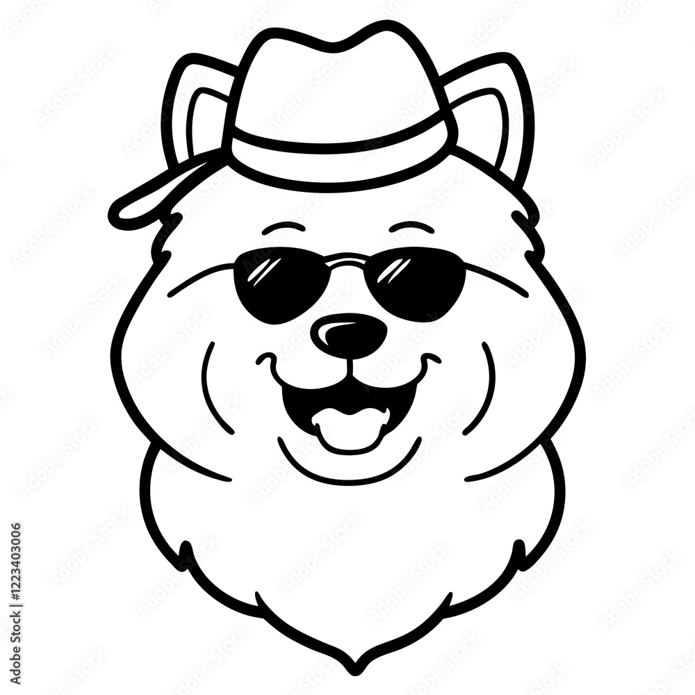 Funny chow chow dog head vector art Funny chow chow dog head vector art
