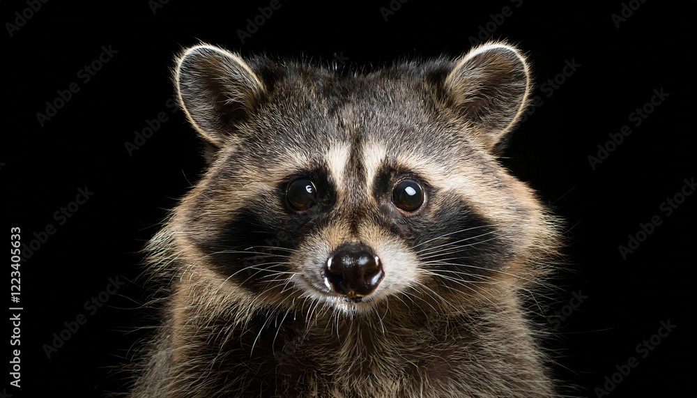 close-up front-facing portrait of a raccoon with expressive ears and alert eyes, showcasing intricate fur details and natural wildlife features
close-up front-facing portrait of a raccoon with expressive ears and alert eyes, showcasing intricate fur details and natural wildlife features