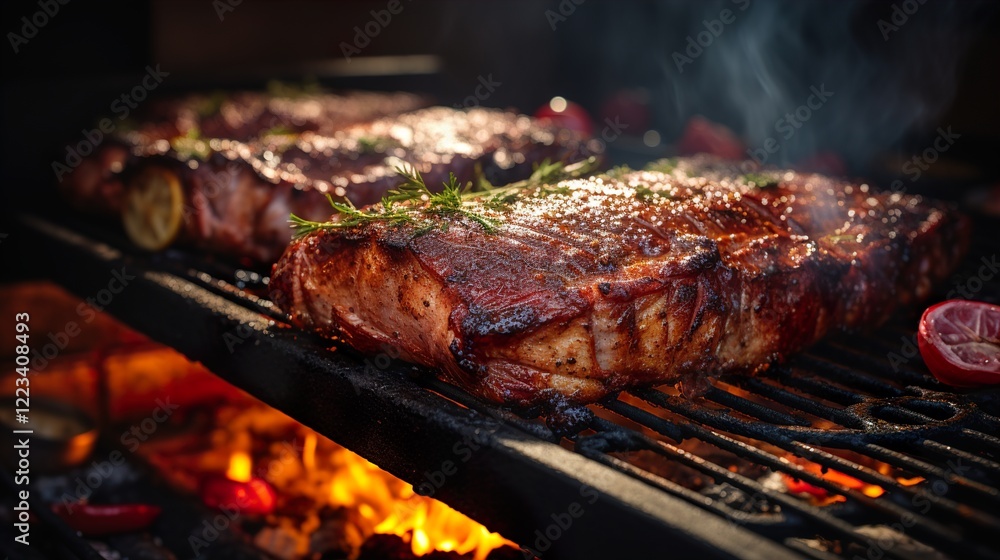 grilled meat on the grill HD 8K wallpaper Photographic Image grilled meat on the grill HD 8K wallpaper Photographic Image