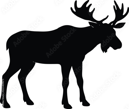 Wallpaper Mural Moose symbol silhouette,Moose flat vector icon illustration Torontodigital.ca