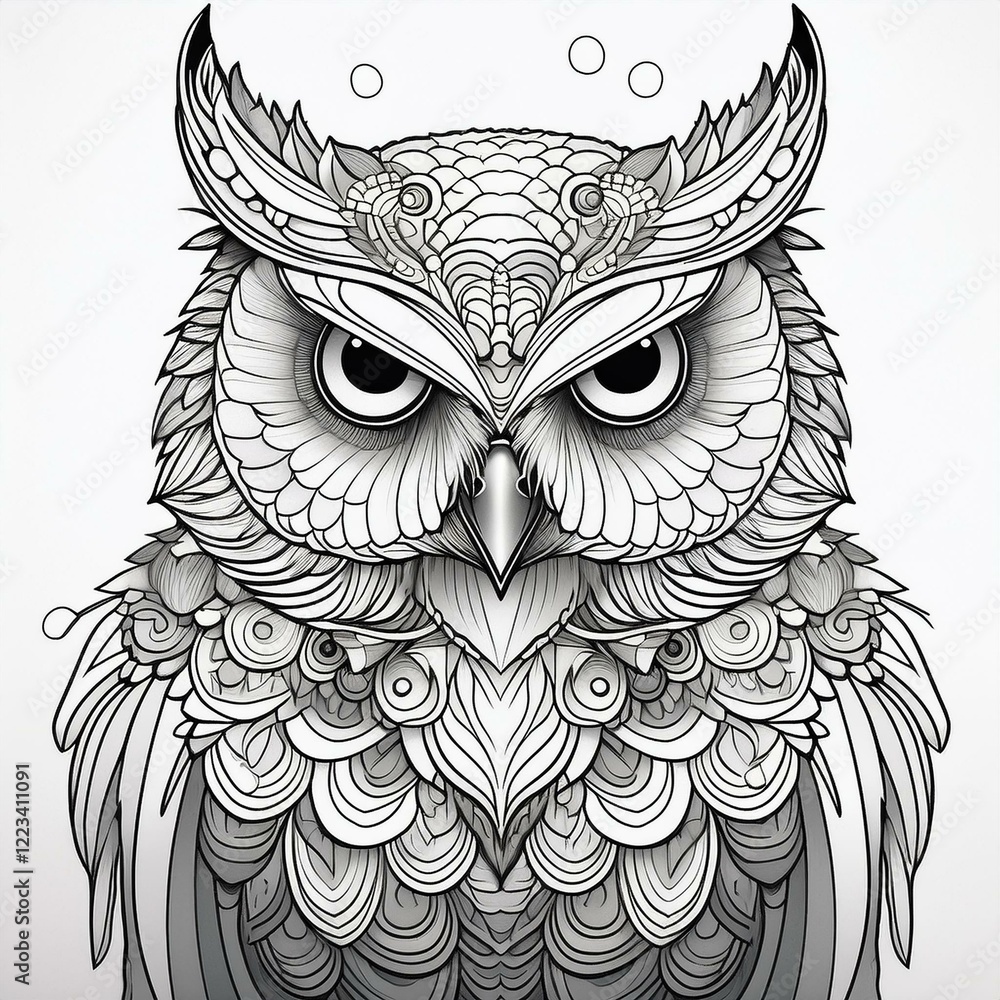 Fototapeta premium Ausmalbild Eule
