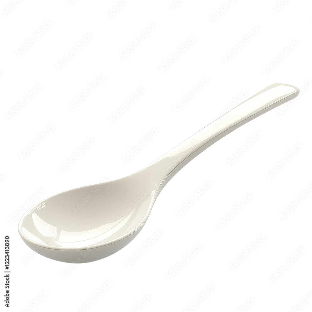 White spoon featuring a sleek design, perfect for serving or culinary use, white spoon isolated on Transparent background White spoon featuring a sleek design, perfect for serving or culinary use, white spoon isolated on Transparent background