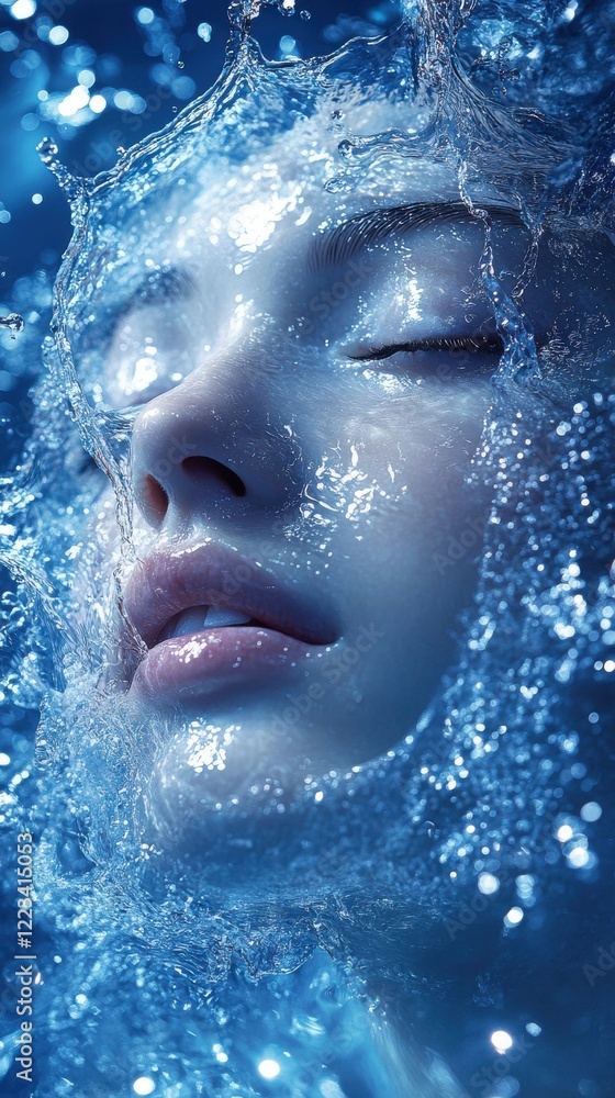 Serene Bliss Underwater Portrait with Ethereal Water Effects Serene Bliss Underwater Portrait with Ethereal Water Effects