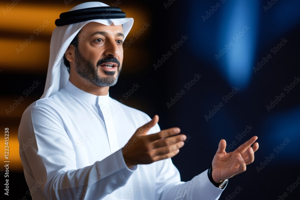 Sheikh Hamdan bin Mohammed bin Rashid Al Maktoum giving a speech Sheikh Hamdan bin Mohammed bin Rashid Al Maktoum giving a speech