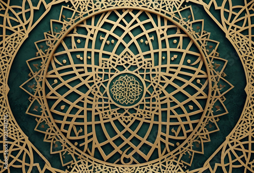seamless pattern of a mosaic of a mosque