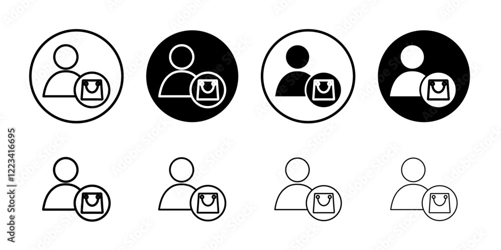 Buyer, shopper icon Vector logo set flat Buyer, shopper icon Vector logo set flat