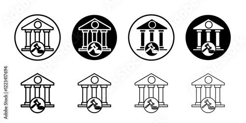 Court judgement icon Vector logo set flat