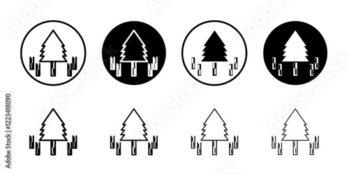Destruction of forests icon Vector logo set flat