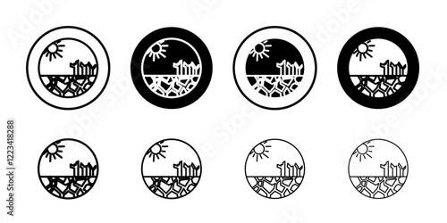 Drought icon Vector logo set flat