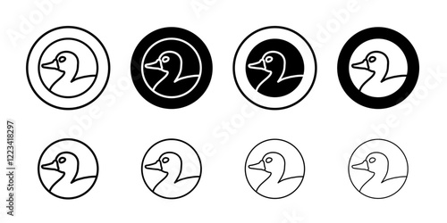 Duck icon Vector logo set flat