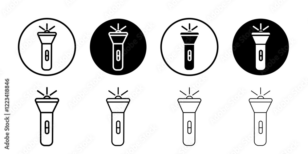Flashlight icon Vector logo set flat Flashlight icon Vector logo set flat