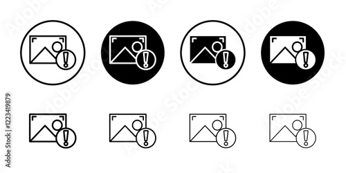 Image Error icon Vector logo set flat