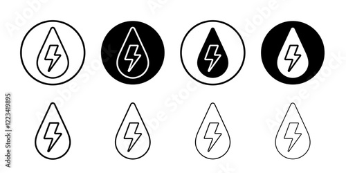 Hydroelectric energy icon Vector logo set flat