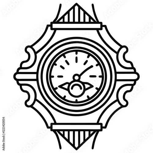 A bold and luxurious logo design for a watch company, showcasing an abstract watch face with clean geometric lines and premium typography for a sophisticated look.