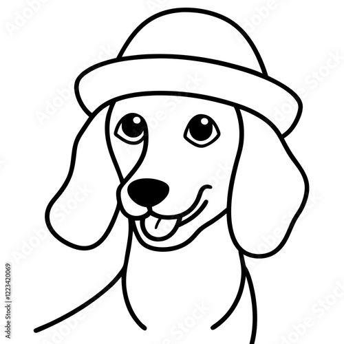 Funny dachshund dog head vector art