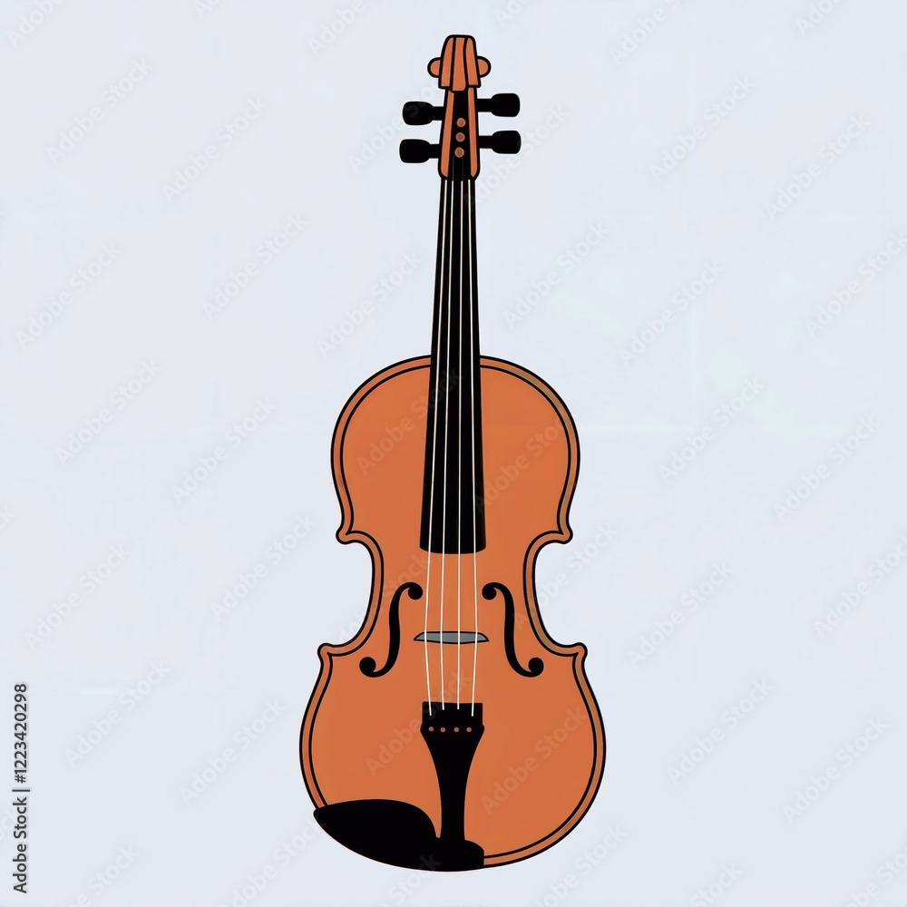 Fototapeta premium Illustration of Classical Violin in Minimal Style